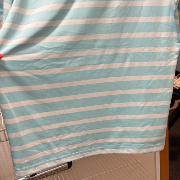 Under Armour Men's Aqua and White Striped Polo - grey logo - Picture 8 of 8